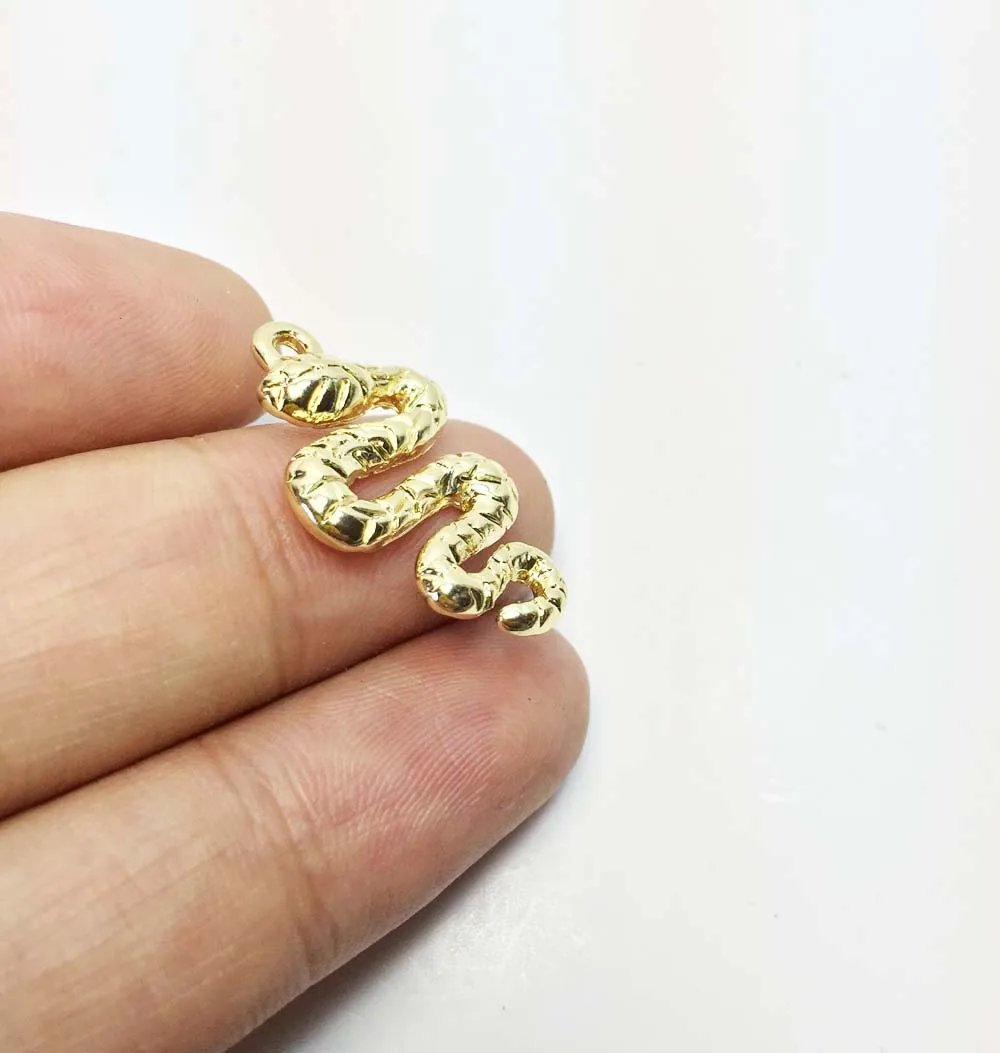 25*15 мм 3D змея 20per мешок цинк водвеска из сплава ювелирные изделия DIY ожерелье eсерьга 2 цвета - Окраска металла: gold