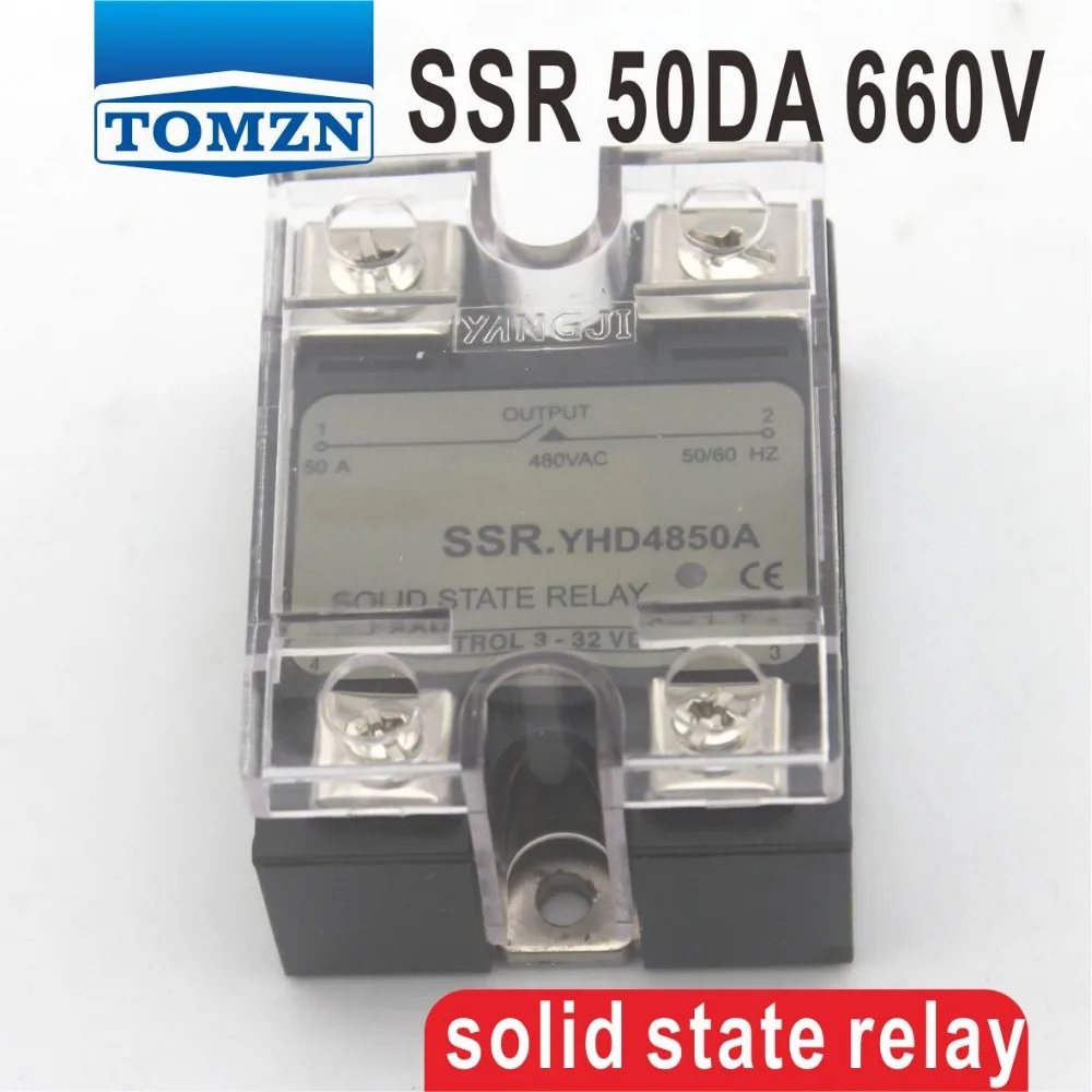 50DA SSR Control 3-32V DC output 48~660VAC High voltage single phase AC solid state relay 50DA SSR Control 3-32V DC output 48~660VAC High voltage single phase AC solid state relay