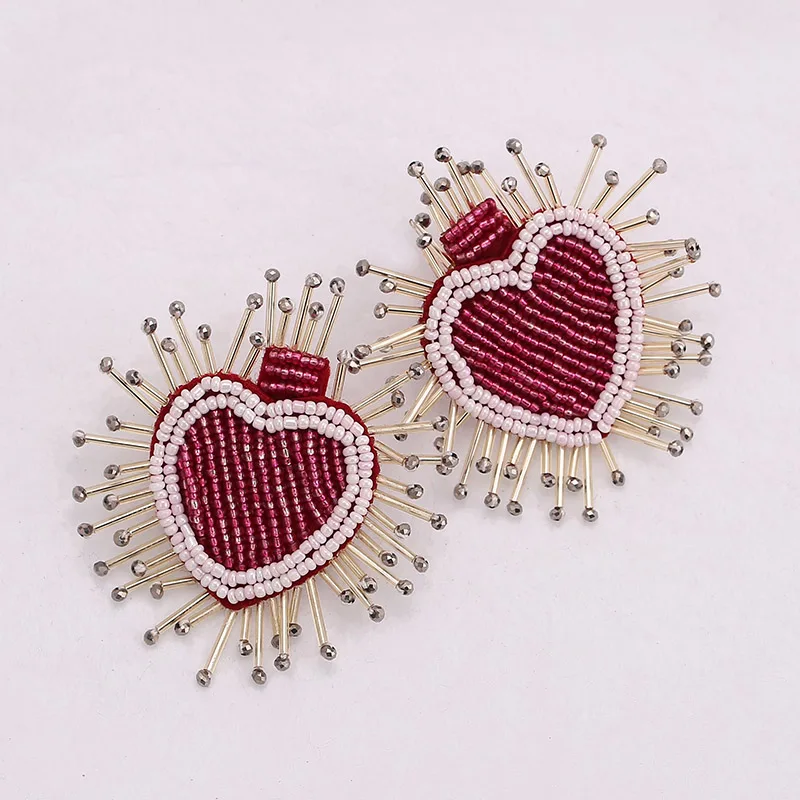 Fashion Beaded Drop Earrings for Women All Handmade Wedding Bridal Statement Jewelry Party Dangle Earrings Wholesale (4)