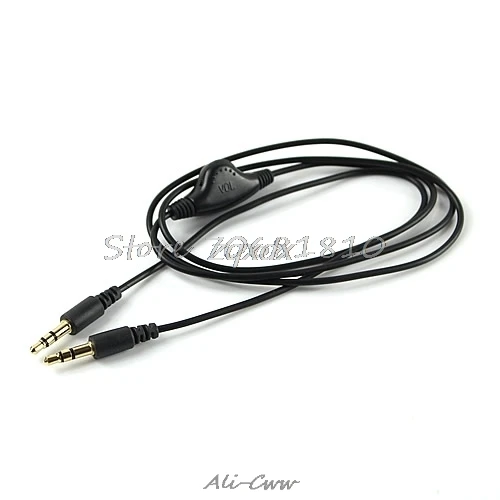 

3.5mm M/M Stereo Headphone Audio Extension Cable Cord With Volume Control Black