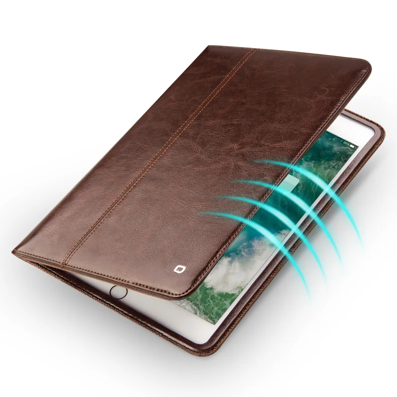 QIALINO Ultrathin Genuine Leather Case for iPad Pro 10.5 inch luxury Flip Fashion Pattern Stents Dormancy Function Stand Cov