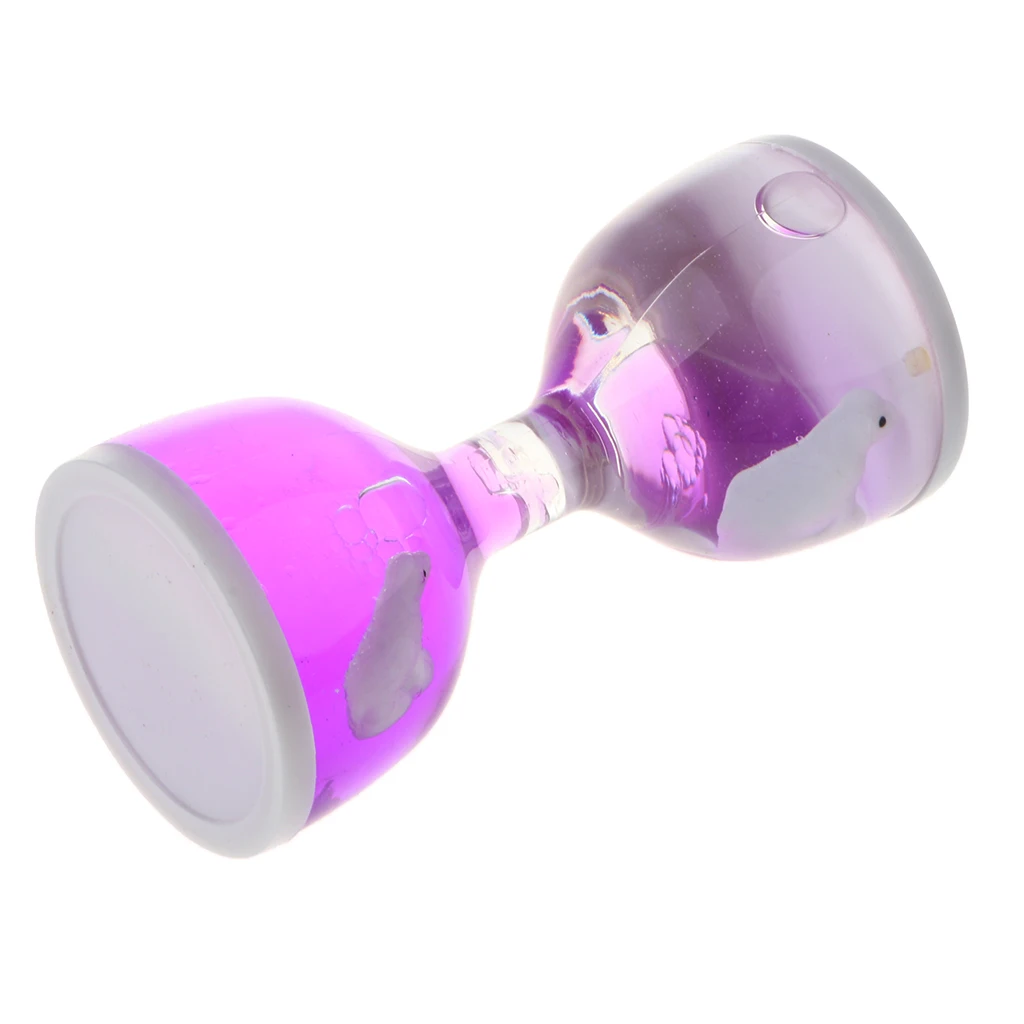 Dolphin Liquid Motion Bubbler Timers, Oil Hourglass Sensory Relaxation Toy Visual Bubble for Office & Desk Decor Gifts Purple