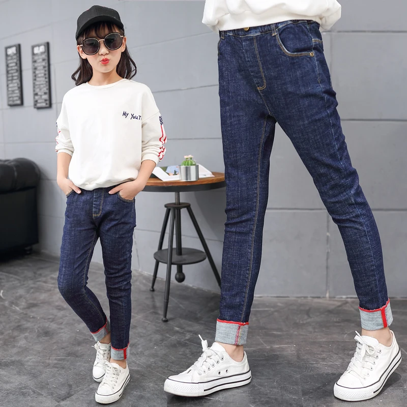 

Denim Pants for Teenage Girl Skinny Leggings Jeans Cotton Jeans for Girls Pants Casual Trousers 3y-15y ropas de ninos de jean