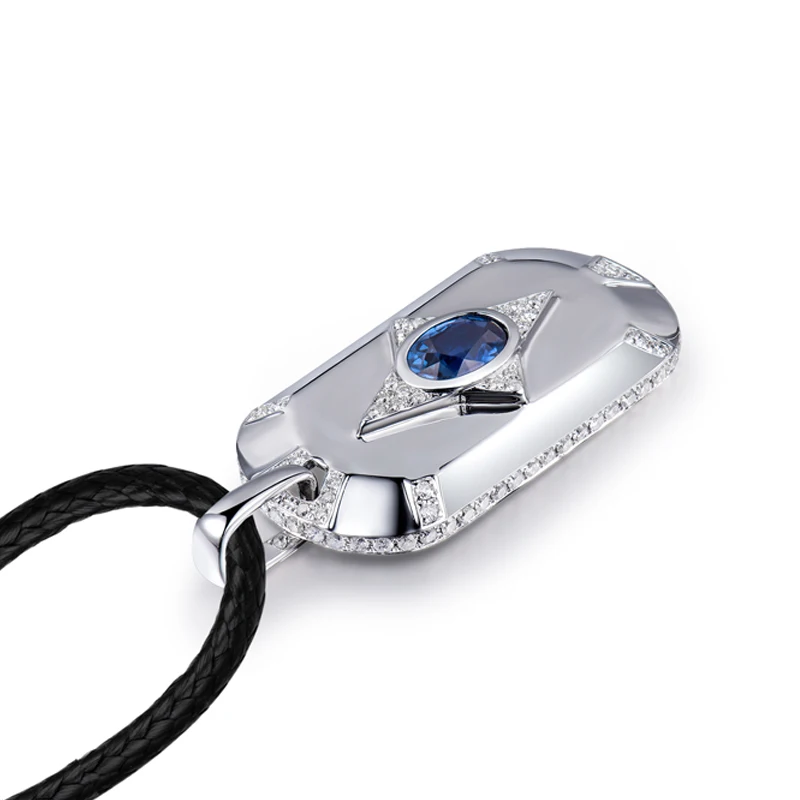 LOVERJEWELRY натуральный бриллиант сапфир 5x7 мм овальные огранки подвески для мужчин в