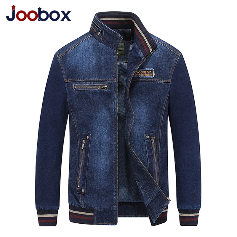 

JOOBOX 2018 Casual Denim Jacket Men High Quality Spring Winter Mens Jackets Cowboy Jeans Jacket jaqueta masculina Puls Size 4XL