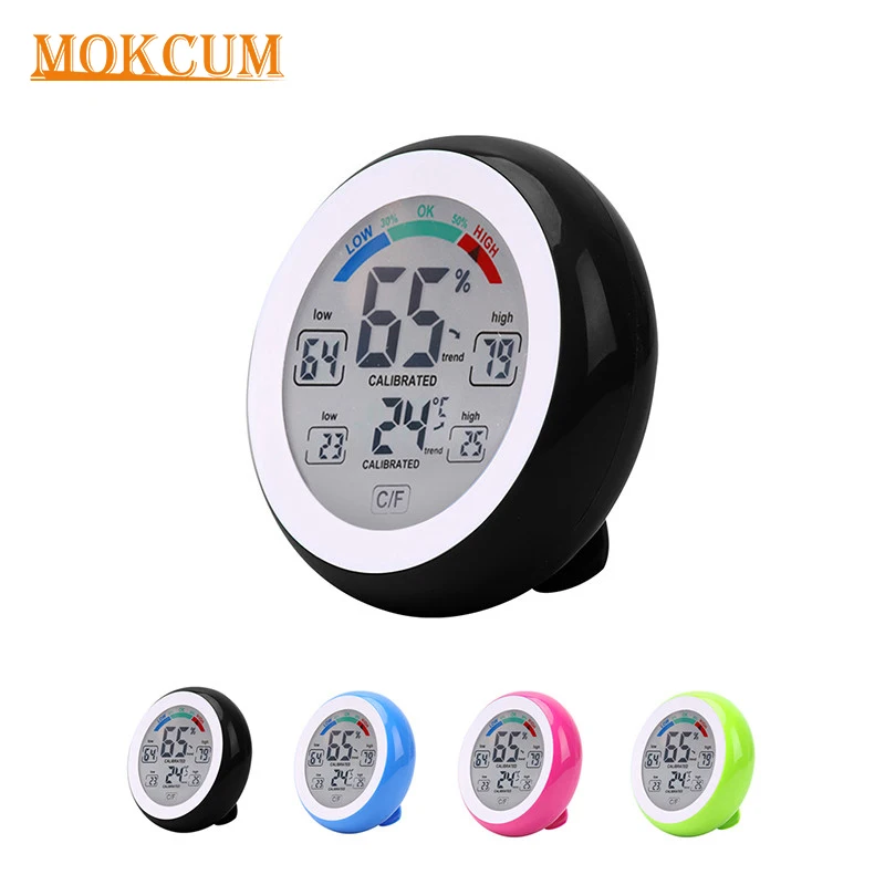 

Digital Thermometer Hygrometer Temperature Indoor Humidity Meter Magnetic Block Max Min Touchscreen Alarm Clock HouseHold Room