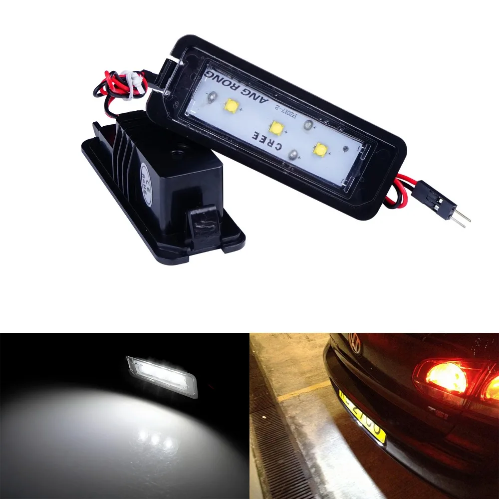 

ANGRONG 2x 15W LED Number Plate Light For SEAT Exeo Ibiza 6J Leon 1P MK2 Sport 5F MK3 For Skoda Superb MK2