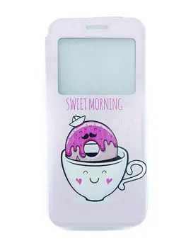 

Stand case Book Donut and Cup mugs for Apple IPhone X/XS