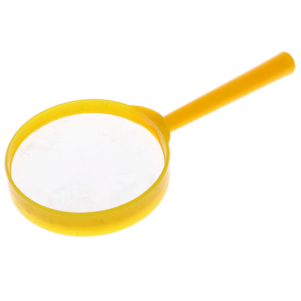 Kids Children Plastic Handheld Magnifier Magnifying Glass Diameter 60mm Magnifying 3X Science Exploration Toy - Pink