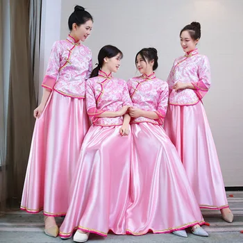

Summer Pink Half Sleeve Wedding Party Dress Chinese Women Mandarin Collar Qipao Vintage Handmade Button Cheongsam Plus Size 3XL