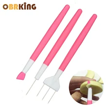 OBRKING 3 шт./компл. инструменты для украшения торта из нержавеющей стали, инструменты для гравировки торта, режущие ручки, кремовые Кондитерские стеки