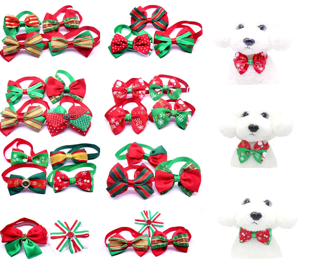 Choose stlye 40pcs/set Handmade Christmas bows and bowties Dogs