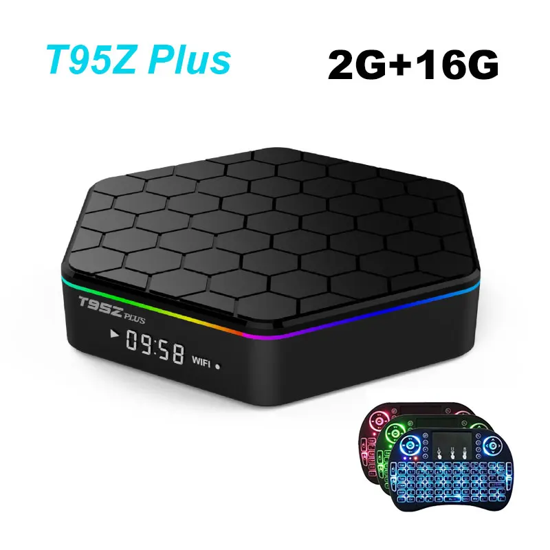 

T95Z Plus Android7.1 Smart TV BOX 2GB RAM 16GB ROM Amlogic S912 Octa Core Dual WiFi 1000M 3D 4K Media player Set top box