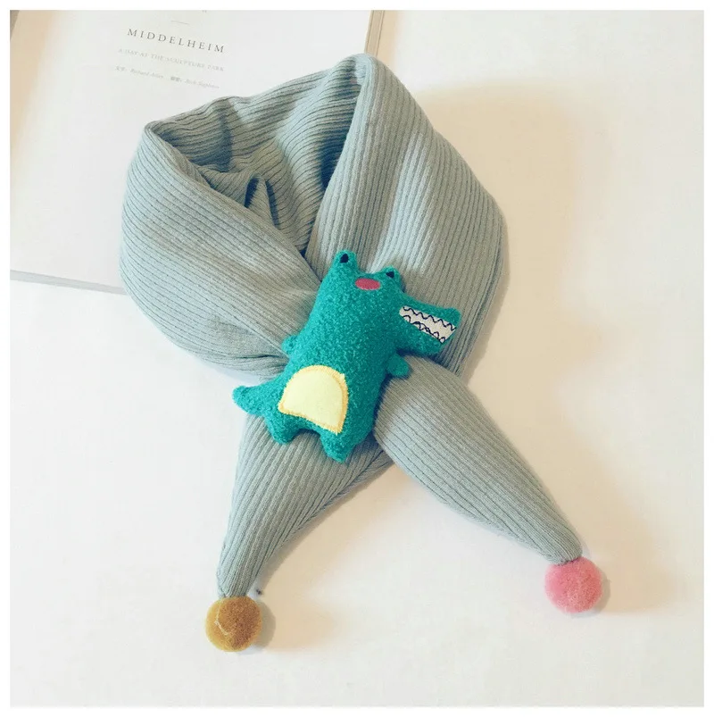  Autumn And Winter New Children'S Cartoon Dinosaur Scarf Korean Version Of Men And Women Baby Solid Color Plush Warm Scarf GCG64 (3)