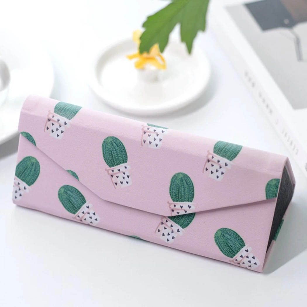 Student Myopia Folding Glasses Case Sunglasses Women And Men Glasses Box Fresh Portable Flamingo Leaves Banana Leaf Box