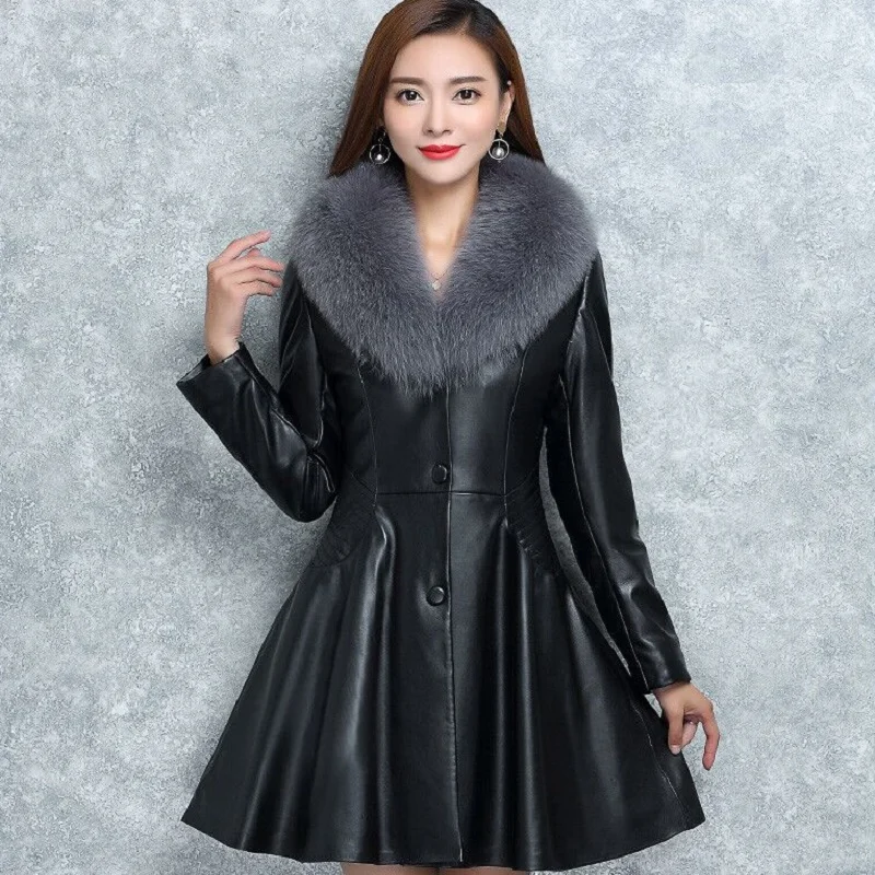 

New winter womens down jacket High imitation fur leather plus size overcoats jacket warm clothing women's winter coats