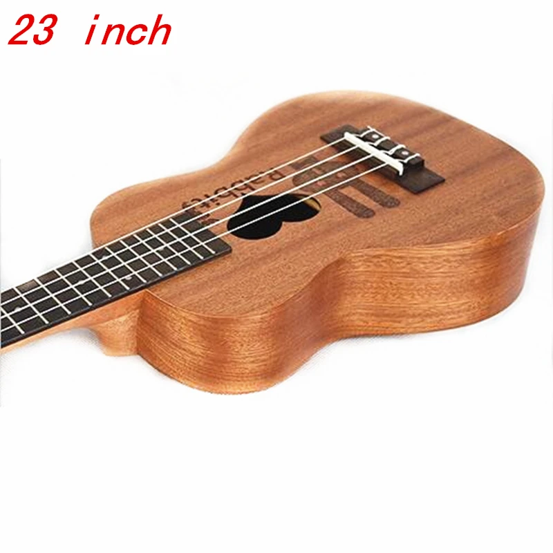 23 дюймов Ukelele концерт 4 струны 17 Fret Гавайских небольшой Гитары акустической Гитары палисандр гриф сердце рисунок с кроликами