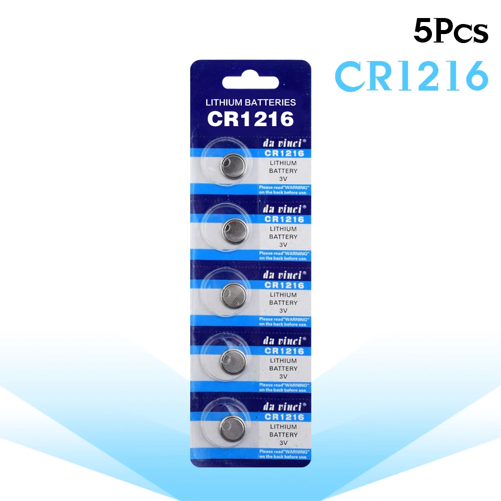 

YCDC 5pcs CR1216 1216 DL1216 BR1216 ECR1216 5034LC LM1216 Button Coin Cell Batteries 3v Lithium Li-ion Battery For Watch Toys