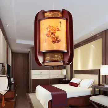

Chinese Peony pendant light Wood Aisle Lamp Balcony Lamp Restaurant Restaurant Imitation Sheepskin pendant lamp LED wl05021638