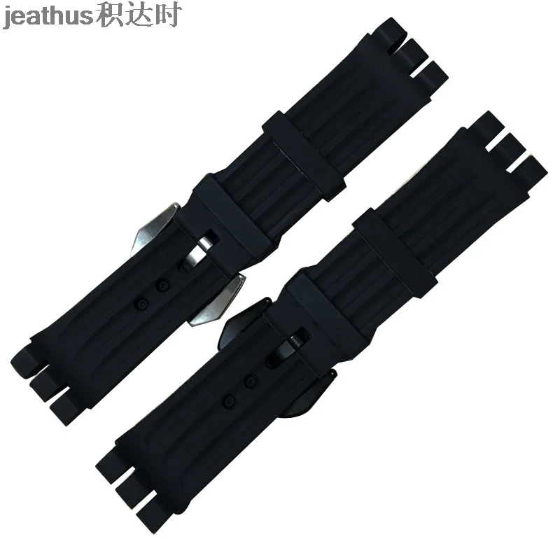 Jeathus ремешок для часов Замена для swatch YOS440 413 424 456 451 мягкий силиконовый резиновый ремешок YOS 23 мм ремешок для часов 23*26 мм браслет