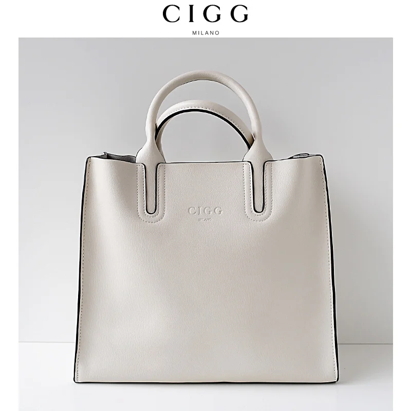 

CIGG 2019 New Arrival Spring and Summer Simple Handbag Genuine Leather Ladies' Bag Solid Color
