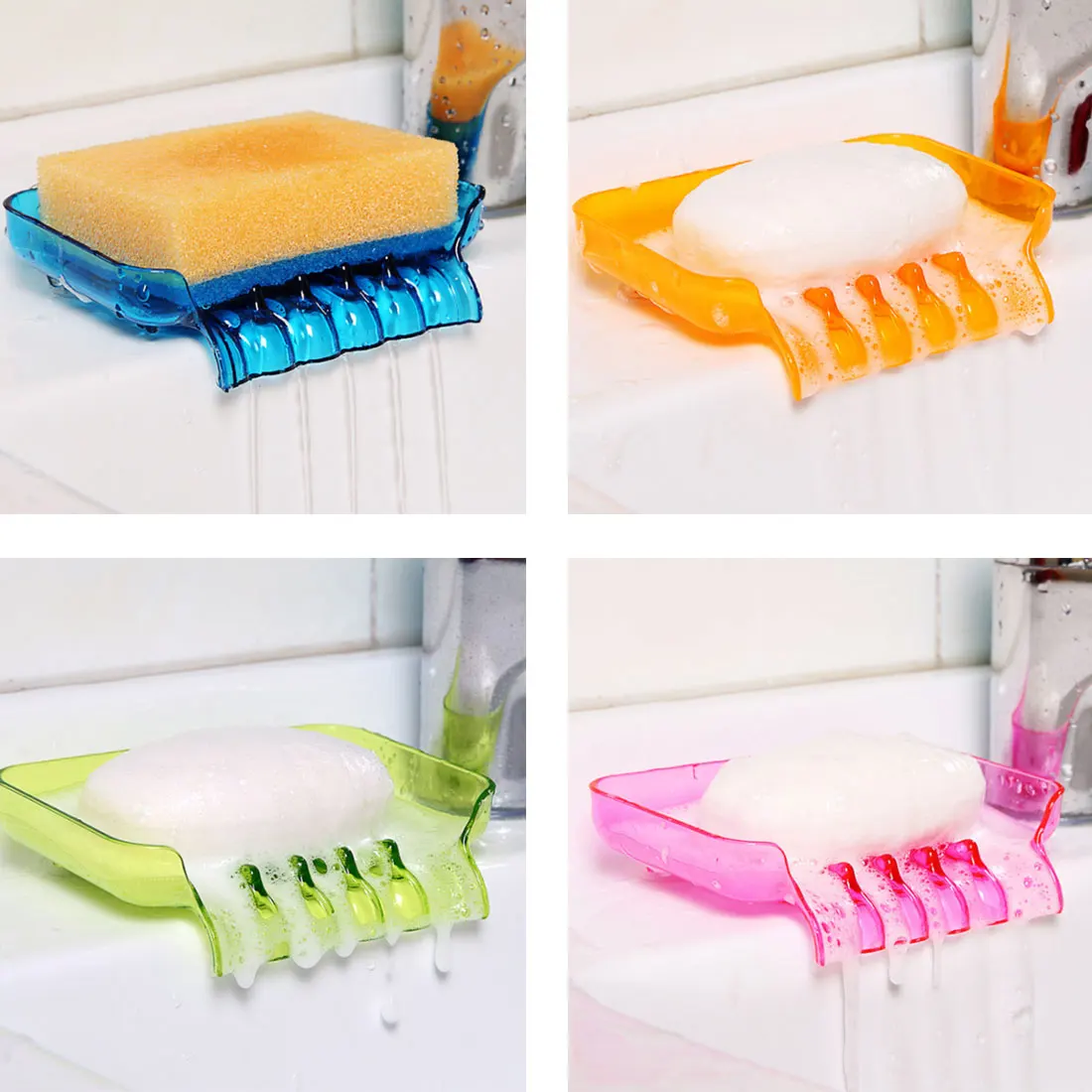 

Flexible Waterfall Soap Holder Tray Drain Holder Bathroom Shower Soap Dish Tray Storage