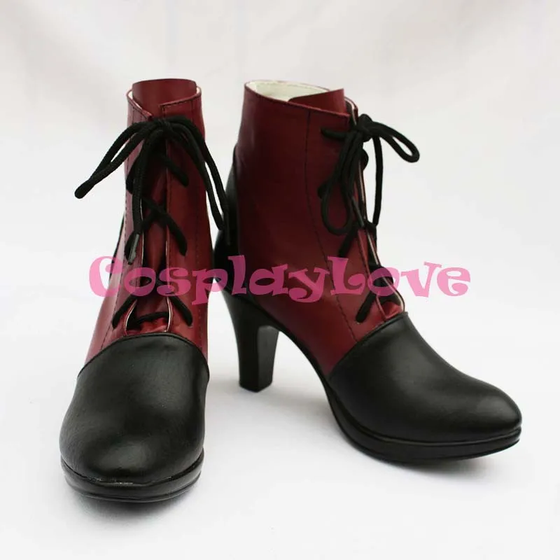 911Custom made dark red conerlia shoes boots from black butler Kuroshitsuji Cosplay (2)