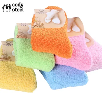 

6pieces=3pair Womens Winter Socks Thicken Coral Cashmere Girls Fashion Socks Casual Ladies Warm Socks