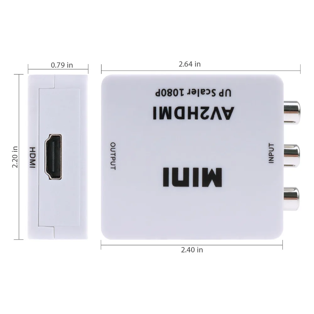 Мини AV в HDMI конвертер адаптер AV CVBS 3RCA в HDMI конвертер коробка 1080P видео AV2HDMI конвертер для HDTV PS3 PS4 DVD PC