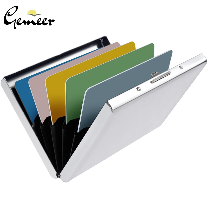 

Gemeer Metal Card Holder Wallet for Ladies and Men with RFID Blocking Technology Business Card Holder Case Name Card Box