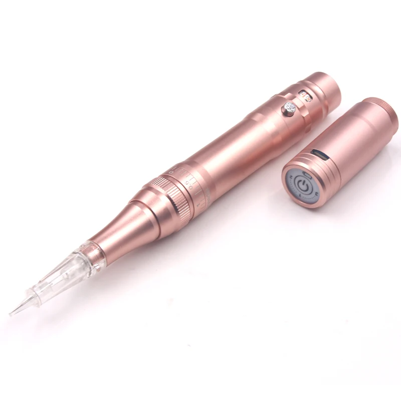 Rose gold 1 шт. Горячая черная скорость и игла может регулируемый пму брови татуировки машина беспроводной электрический татуировки пистолет - Цвет: Rose gold
