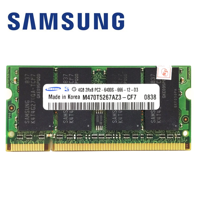 Samsung 4GB 4G PC2-6400s PC2 6400s 6400 DDR2 800MHz 800 MHZ модуль ноутбук Память ram