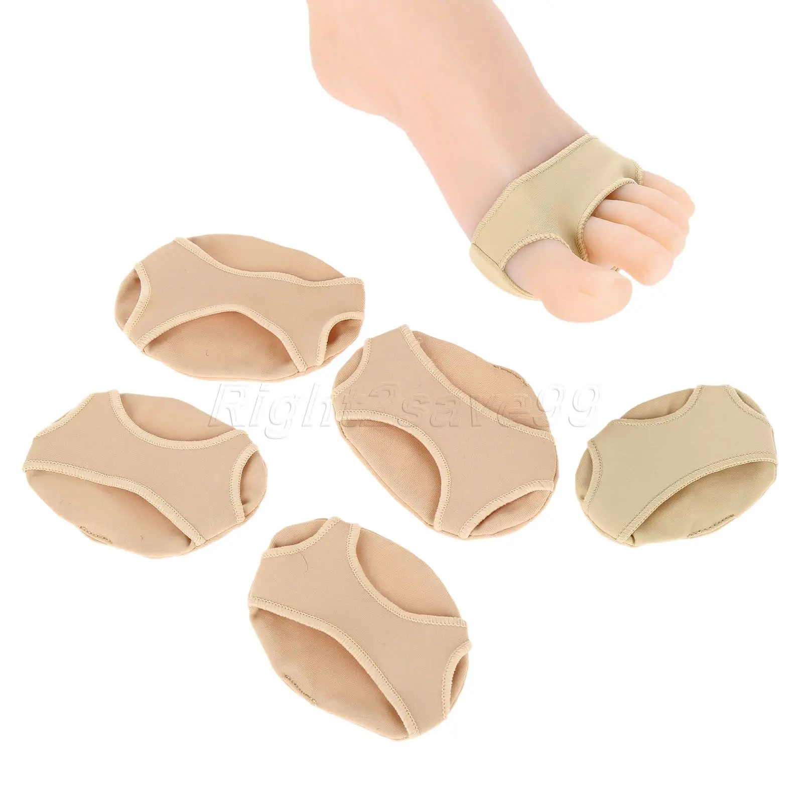 

2PCS/1Pair Forefoot Metatarsal Cushion Ball Silicon Gel Pad Foot 3 Hole little Toe Separator Pain Relief S M L