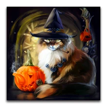 На заказ Алмазная картина Хэллоуин тыква кошка вышивка крестиком Санта Клаус Снеговик hibah домашний декор diy pintura Алмазная мозаика Круз