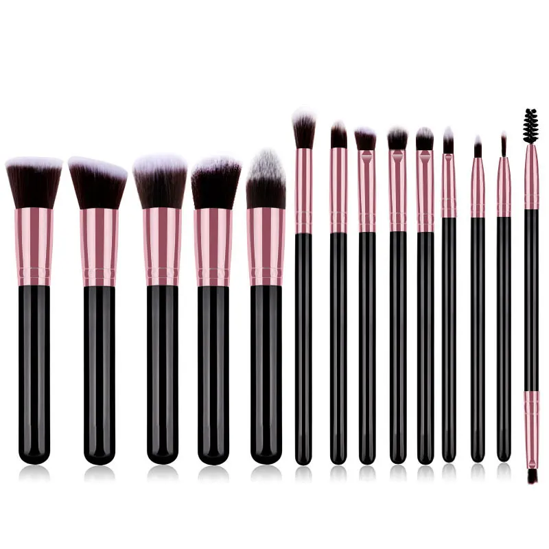 Makeup Brushes Premium Synthetic Foundation Powder Concealers Eye Shadows Make up brush 14 Pcs Make up Portable Eye Brush Set