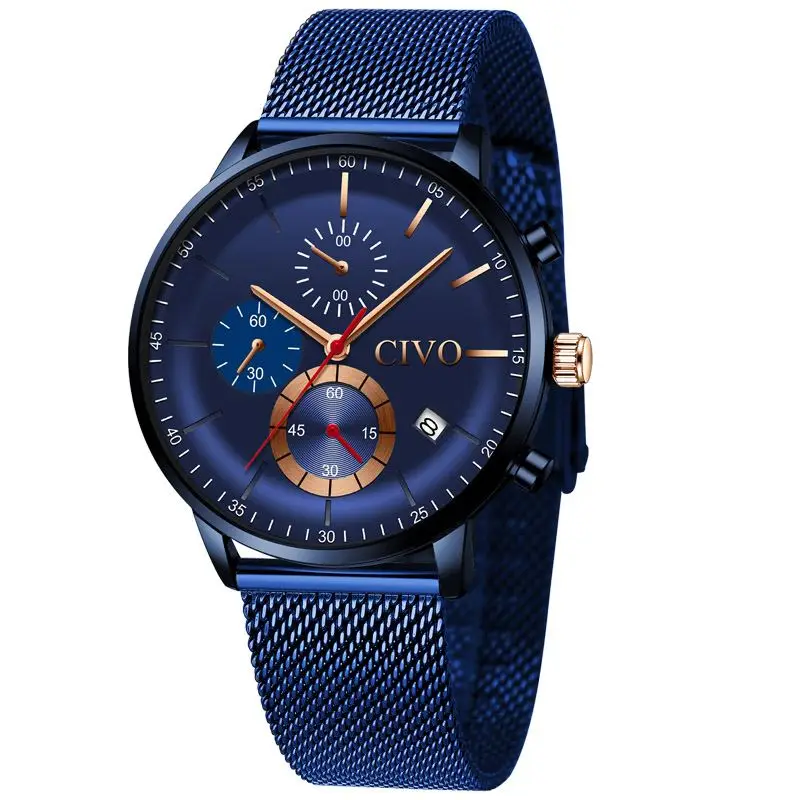 

CIVO Horloges Mannen Watches Mens Sport Top Brand Waterproof Watches Luxury Date Week Display Multifunctional Military Men Clock