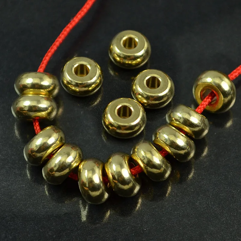 

8mm*4mm Brass Beads Vintage Copper Material Spacer Beads 2.5mm Hole Beads Flat Beads DIY Jewelry Accessories 100 PCS