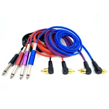 4 цвета силиконовый RCA шнур для татуировочной машинки 180 см длина с Медной головкой клип-корд для тату-машинки для татуировки пистолет питания