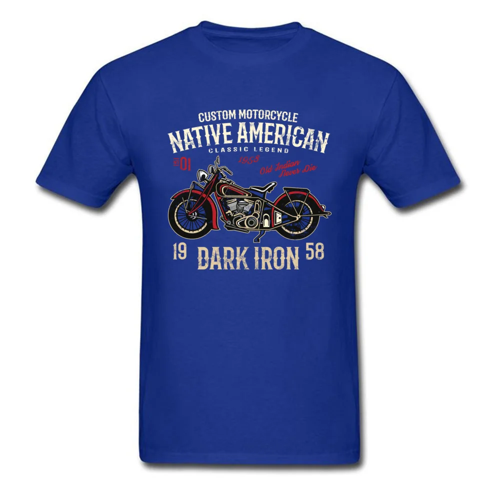 American Motorcycle 2018 Hot Sale Short Sleeve Party Top T-shirts 100% Cotton Crewneck Men's Tops Shirt Street T-Shirt Summer American Motorcycle blue