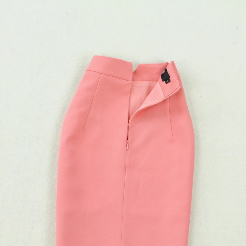 Women's suits 2019 autumn new women's large size double-breasted pink suit jacket bag hip split half-length skirt two-piece