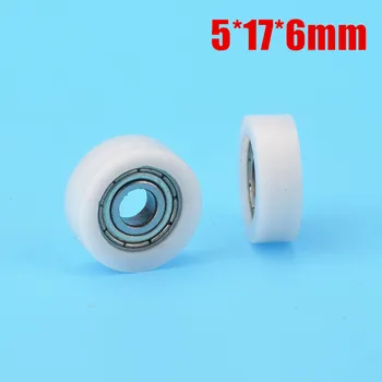 

10pcs 5*17*6mm F type shifting door and window wheel, POM polyoxymethylene nylon, injection plastic bearing pulley 695zz