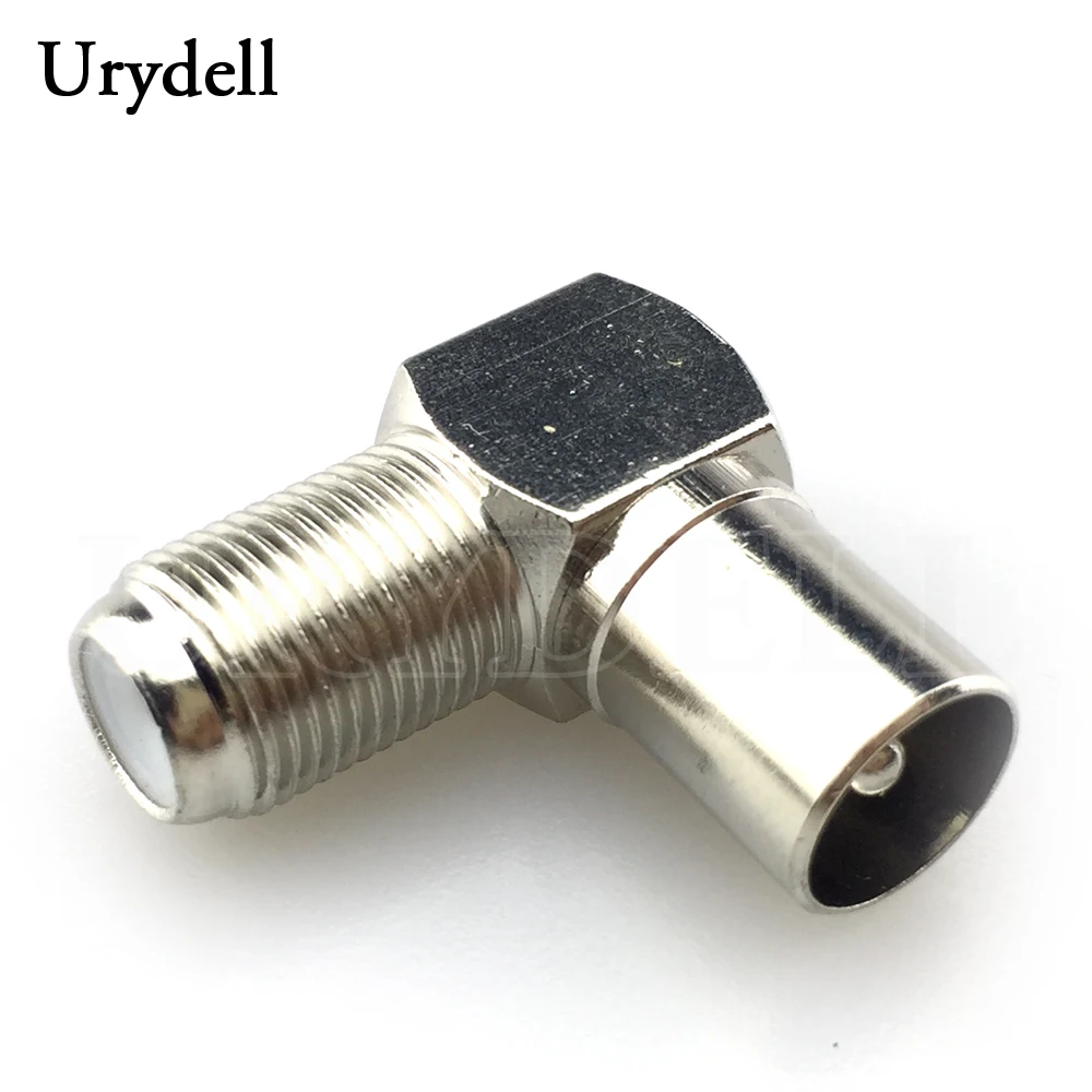 

2pcs/lot TV Male Plug to F Female Jack 90 Degrees Head Bending Type Cable TV Antenna Connector