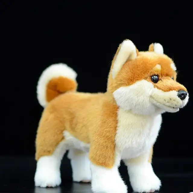 Hot Sale 28cm Cute Doll Simulate Japanese Shiba Inu Doll Stationary Plush Toy Simulation Animal Cute Dog Doll Baby Gift 3 Color