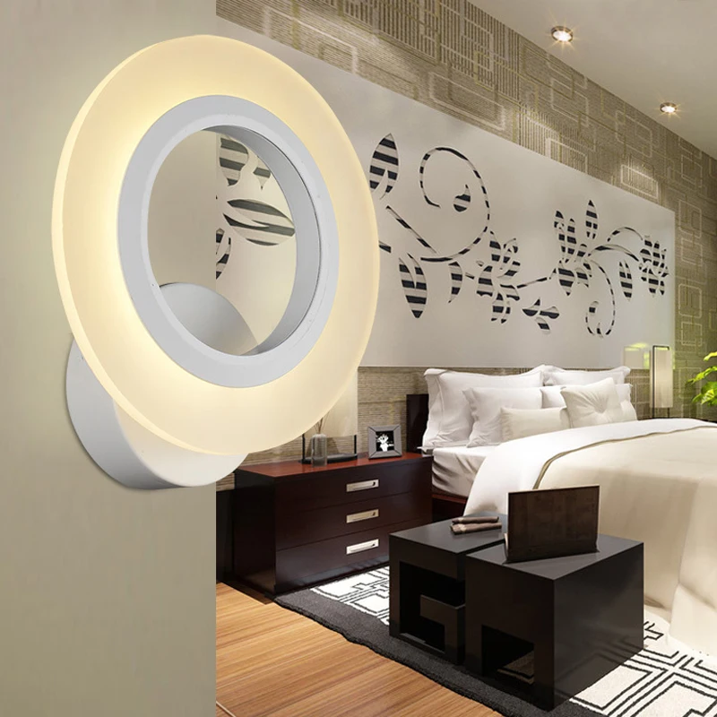 Современный минималистичный акриловый светодиодный прикроватный настенный светильник, спальня/гостиная/гостиничный номер/коридор/балкон/лестничный светильник