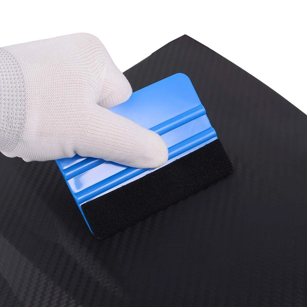 FOSHIO Fabric Felt Squeegee Scraper Carbon Fiber Vinyl Wrap Window Tint Tool Sticker Glue Remover Household Car Cleaning Tool