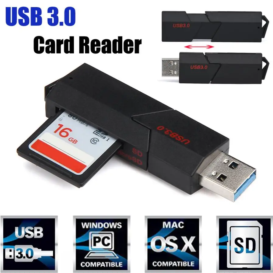 EC2 HIPERDEAL USB кардридер 2в1 USB 3,0 высокая скорость для микро-sd SDXC T-Flash TF кардридер адаптер Jul3