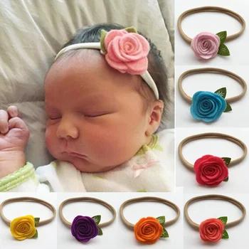 

16 Colors Wholesale Vintage Felt Flower Headband Girls Kids Children Rose Flower Headbands Hair Accessories 60pcs/lot