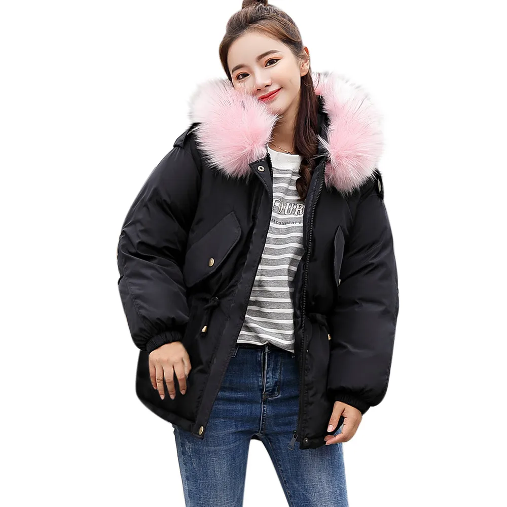 

2018 New Ladies fashion coats Women Solid Thicker Winter Slim Warm Collar Coat Paragraph Jacket womens overcoat streetwear