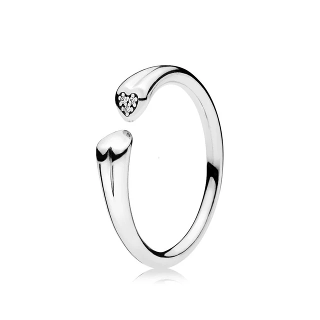

Fanier 100% Pounds Glamour Sterling 196572cz Two Hearts Anel Silver 1:1 Original Mode Women Wedding Jewelry
