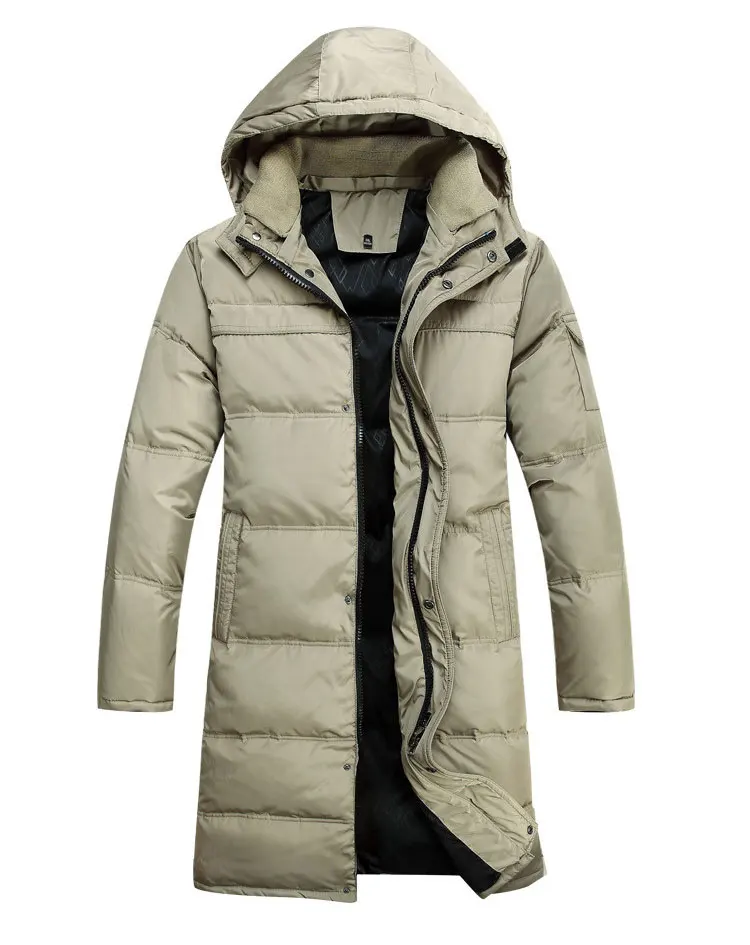 Модная парка, пальто, мужская зимняя куртка, Мужская утолщенная куртка на 90% белом утином пуху, длинный плащ, пуховик размера плюс-XXXXL